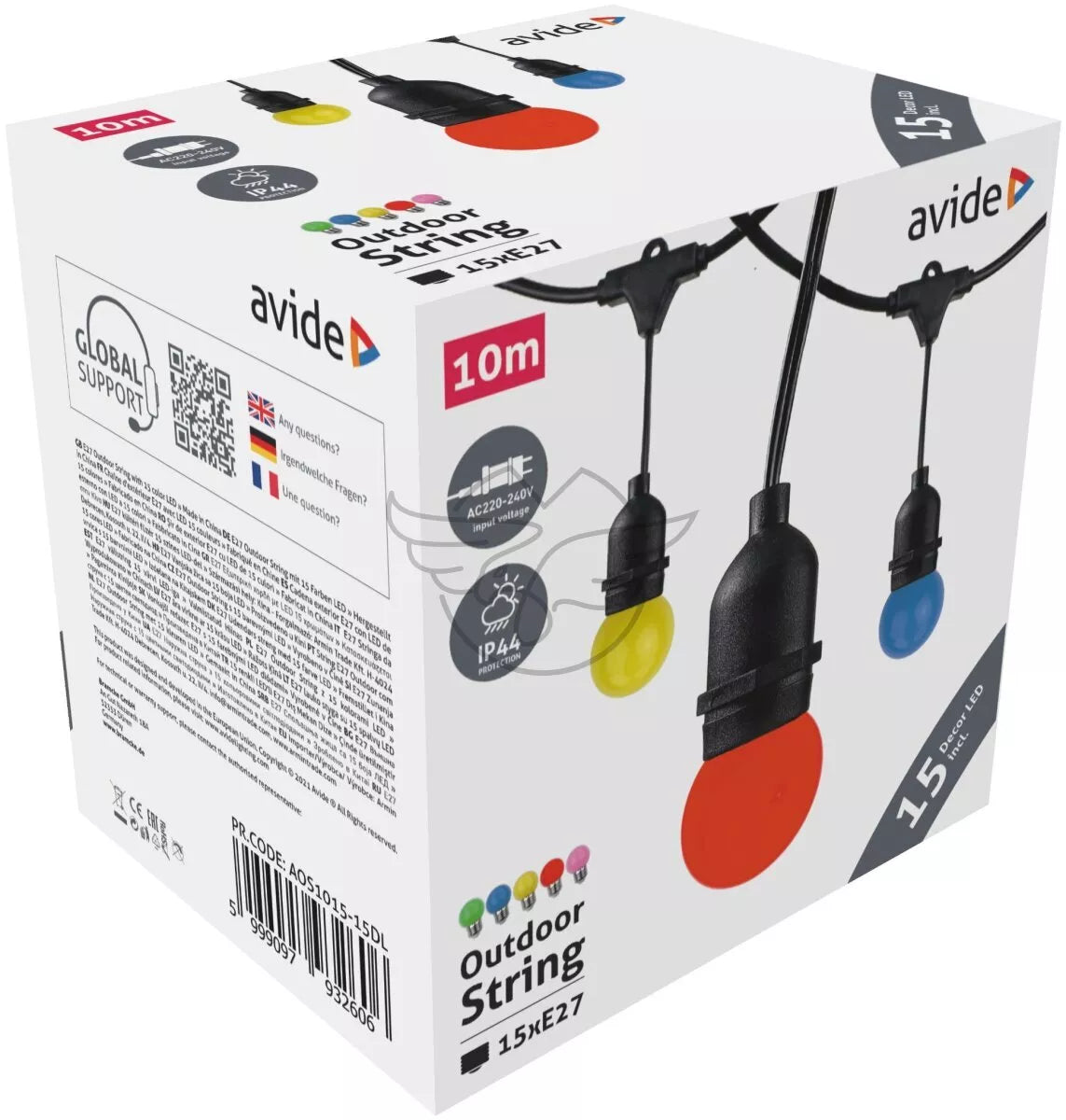 138 x "Avide Outdoor String Lights 10 m Decorative LEDs (E27 Sockets)"
