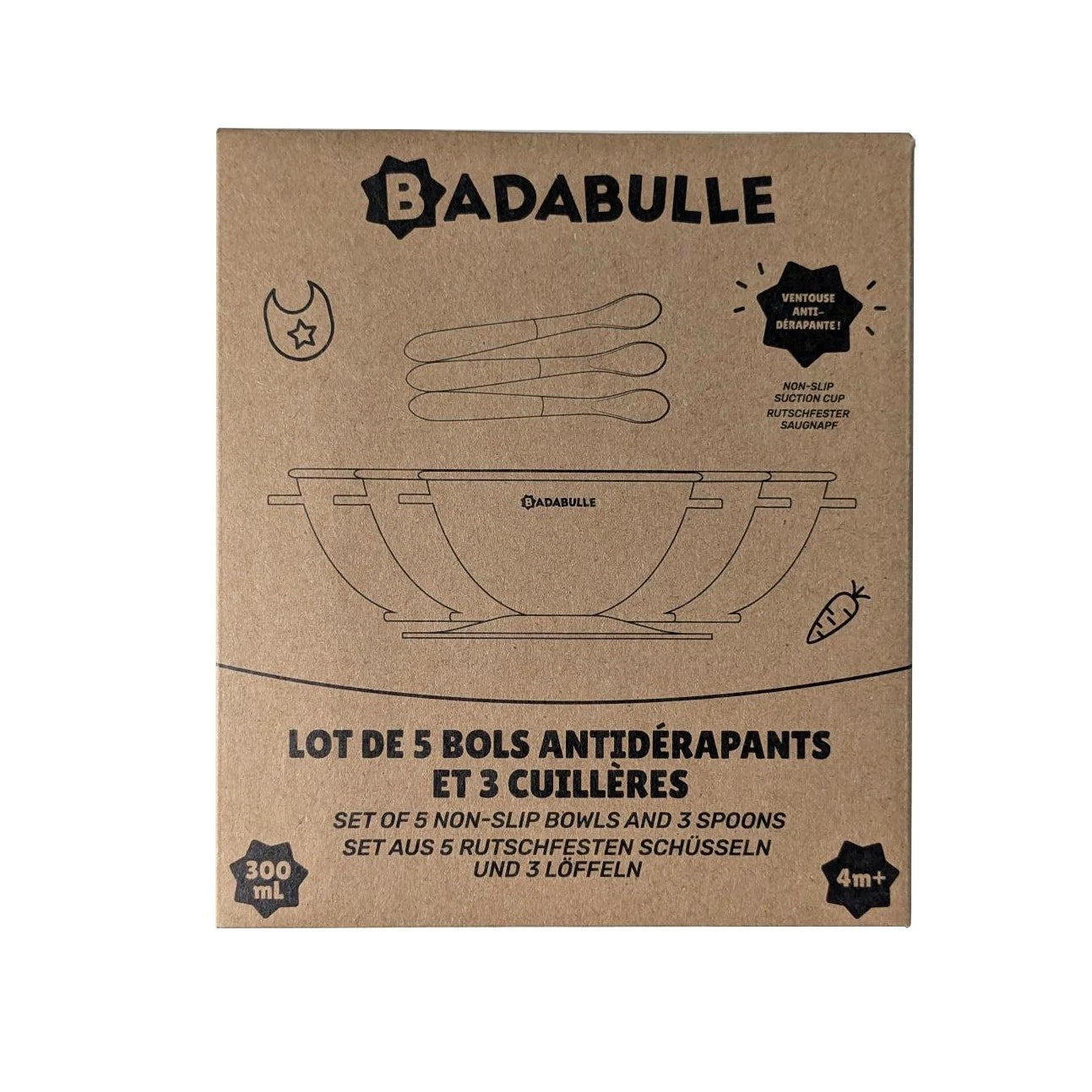 97 x "Badabulle Funcolor Bowls 3-Pack with Lids & Suction Base"