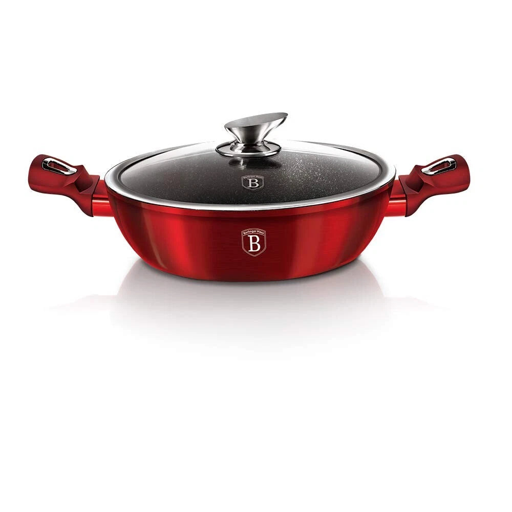 432 x "BERLINGER HAUS Shallow Pot with 28 cm Lid Burgundy Edition"